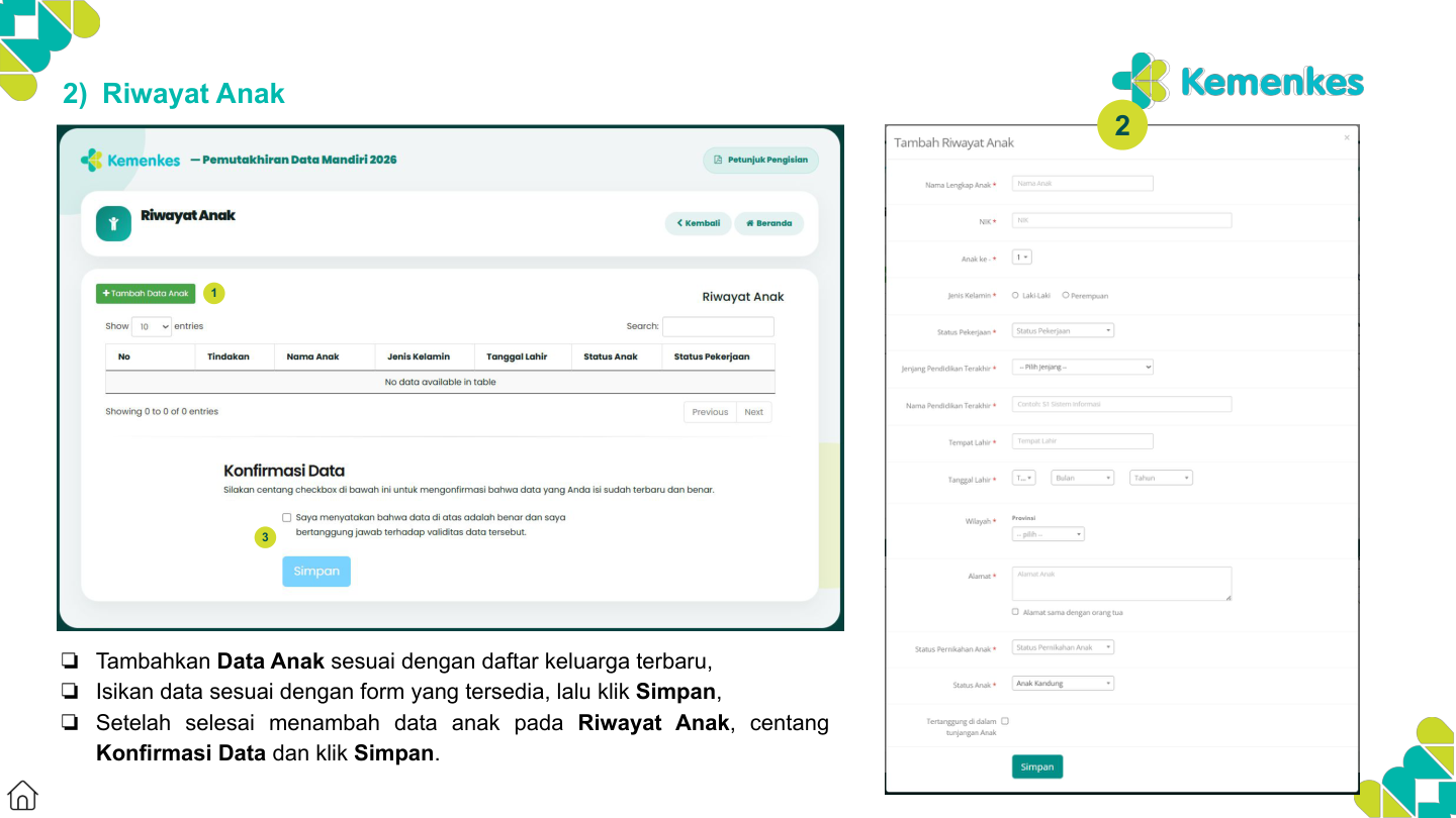 Form Riwayat Anak